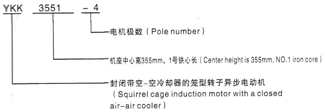 YKK系列(H355-1000)高压Y5005-10/400KW三相异步电机西安泰富西玛电机型号说明